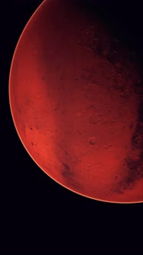 Red Planet Mars in the Starry Sky