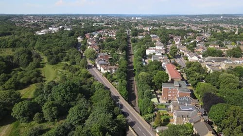 Wanstead East London Central line London underground UK Aerial footage