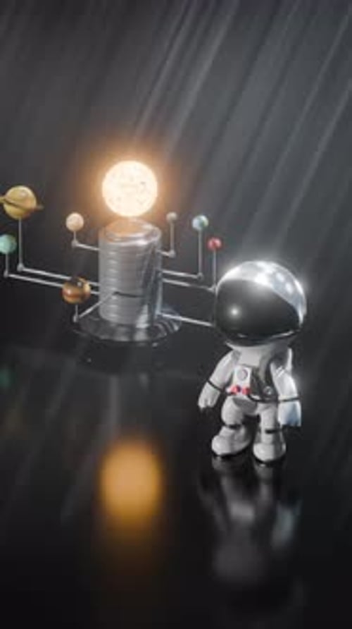 Cartoon Astronaut Loop Animation Satisfying Video