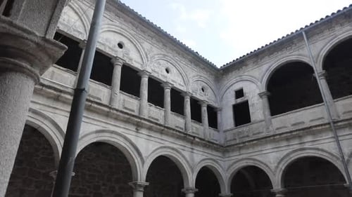 Old Stone Building With Arches and Columns