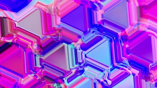 Vibrant Abstract Liquid Hexagon Triangle Motion Background