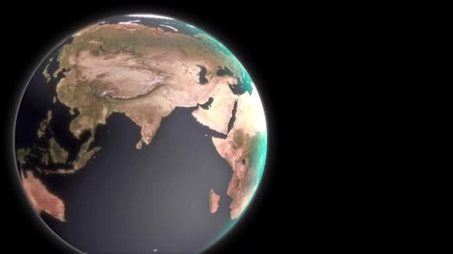 Realistic Earth Globe Spinning World Map Animation