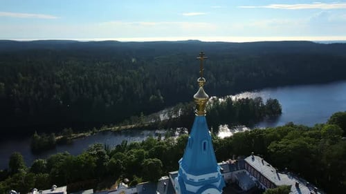 AERIAL SpasoPreobrazhensky Cathedral of the Valaam Monastery