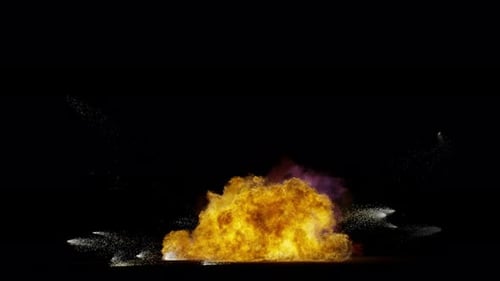 Collection Detonate : des étincelles s'échappent rapidement avant une puissante détonation dans l'obscurité, filmée en 4K à 60 images par seconde