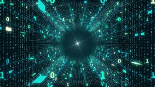 4K Technology Data Flow Tunnel Shuttle Background