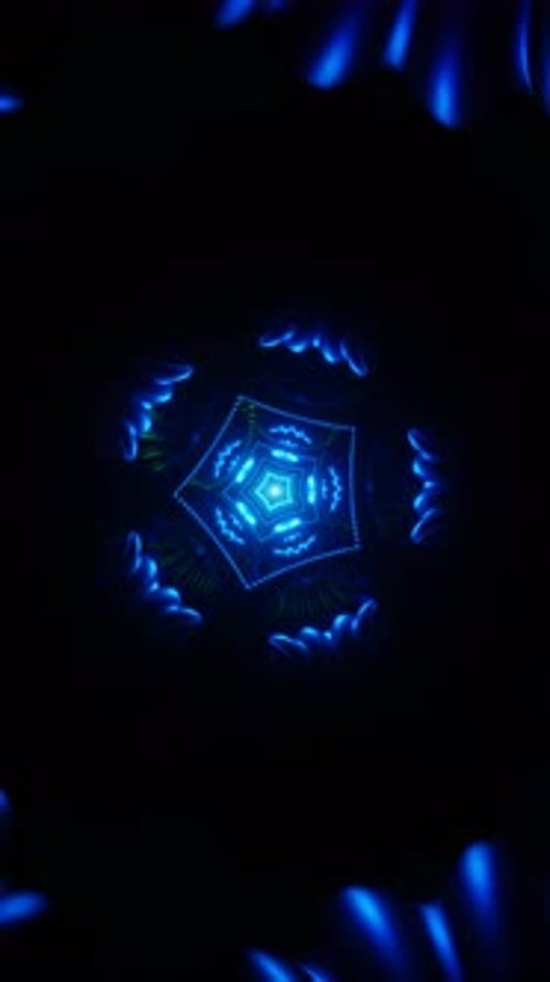 Vertical Video of Layered Glowing Geometry in Seamless Motion Loop