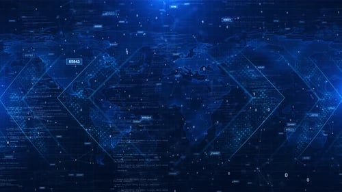 Dynamic Global Digital Data Network Animated Background