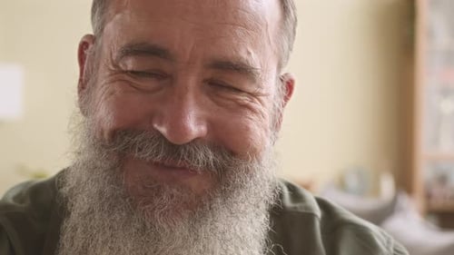 Handsome Old Man Smiling Close Up