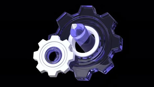 Glass creative setting 3D Animation, Alpha Channel, Transparent Background