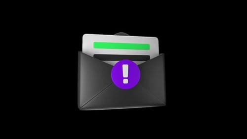 Email Warning 3D Animation | Alpha Channel