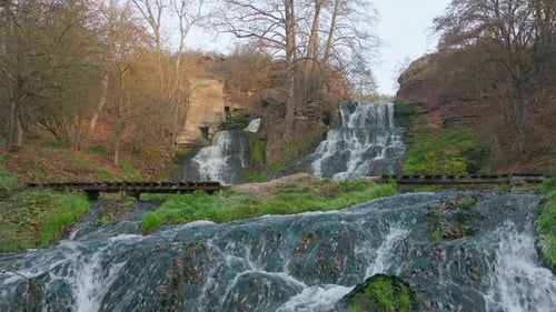 Waterfall Green River Water Rocks Landscape Nature Forest