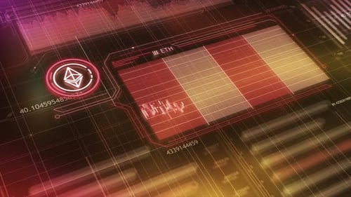 Ethereum Stock Price Decline Infographic Animated In 3D Space