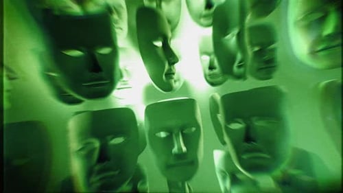 Fondo de mascarillas teatrales
