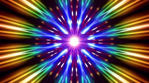 Colorful Kaleidoscopic Light Rays Pulsing VJ Loop