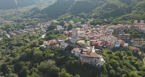 Aerial view of Summonte tower, Italy.