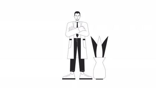 Healthcare Professional Bw Animation