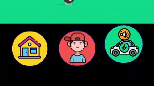 Flat 2D Mobile Application On Alpha Channel