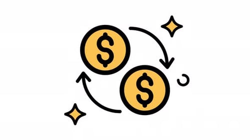Animated Dollar Coin Exchange and Transaction Loop Icon