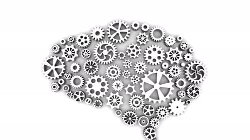 Brain Concept of Cogs and Gears Spinning Animation