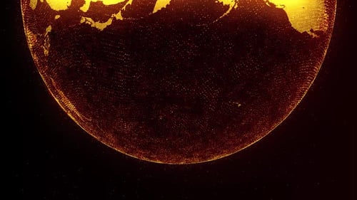 Futuristic Digital Earth Globe Global Network Animation