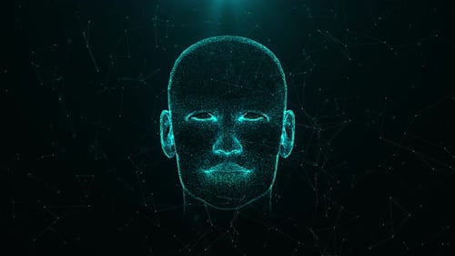 Animation cérébrale de l'intelligence artificielle humaine du futur Concept d'interface futuriste entre le cerveau humain