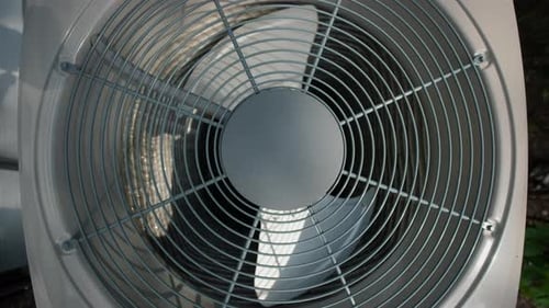 Air Conditioning Unit Fan Rotating Outdoors