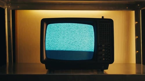 Vintage Television with Static on the Screen