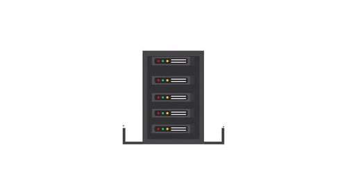 Animated Server Rack Icon for Data Networks