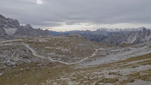 Panoramic view of the famous peaks of the Dolomites, Dolomiti Alps, South Tyrol, Italy
