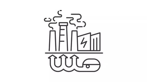 Geothermal energy line animation