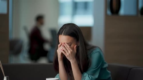 Frustrated Businesswoman Sad Office Emotions