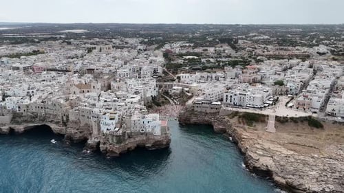 Aerial view of the of Polignano a Mare Apulia italy