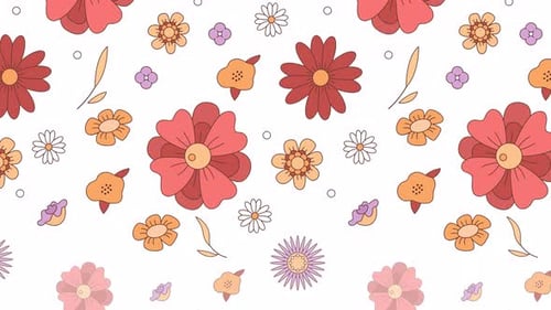 Seamless Floral Pattern Background Flat Design