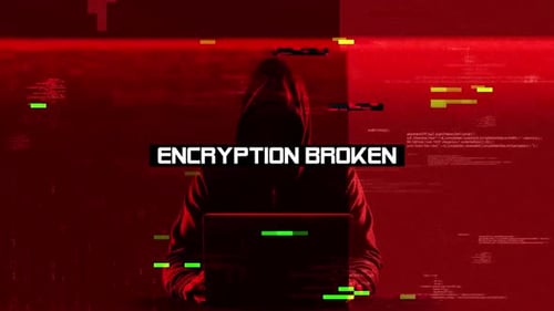Texto de aviso de criptografia quebrado sem fundo de sinal
