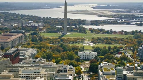 Cinematic And Beautiful View Of Washington DC Cityscape, USA