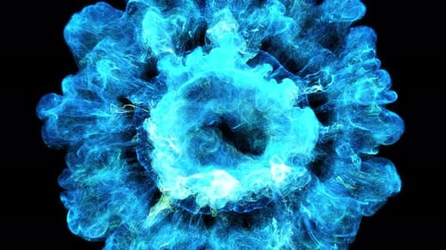 Luminous Blue Particle Shockwave Reveal