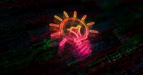 Bulb idea and creative innovation symbol digital concept