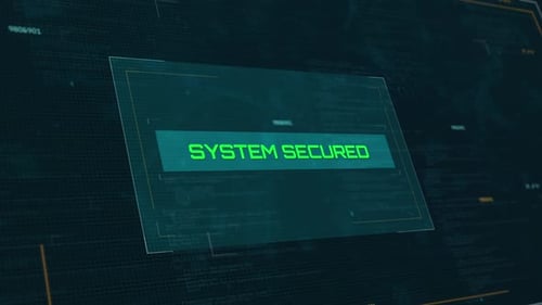 System Secured Notification: Futuristic Loading Screen Animation for Cyber Security HD