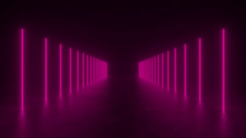 Pink Neon Light Tunnel