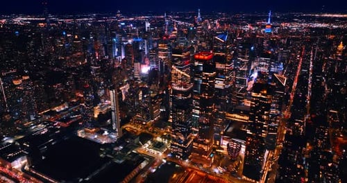 Dazzling night in majestic New York, the USA.