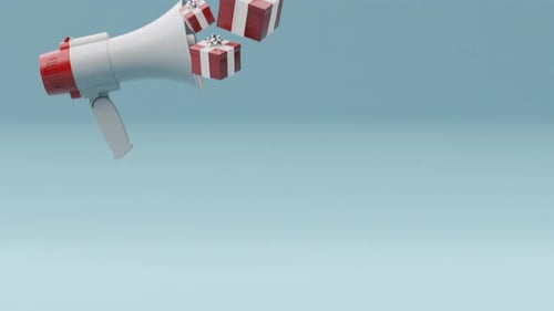 Gifts from Bullhorn Graphic Animation on Blue Background