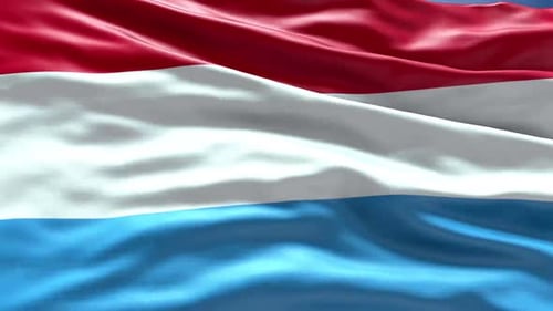 Luxembourg Flag Waving Realistic Seamless Loop Animation