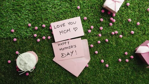 Gifts and Cards Arranged for Mother's Birthday