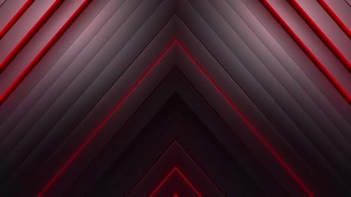 Pulsing Red Neon Geometric Tunnel Background