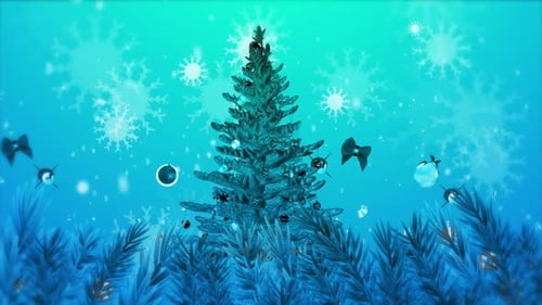 Winter Wonderland Christmas Tree with Falling Snow Animation