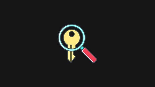 Modern Animated Key Search Magnifying Glass Icon