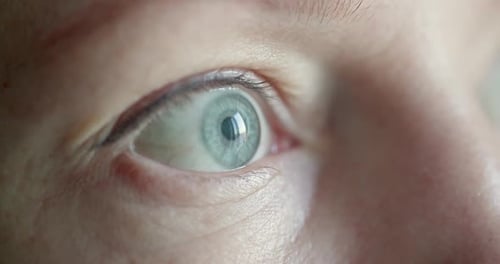 Close Up Macro Shallow Depth of Field Shot of Human Female Eye