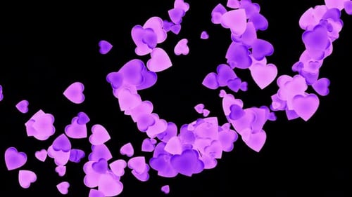 Flowing Purple Hearts Decorative Background Animation