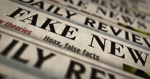 Fake news and disinformation newspaper printing press