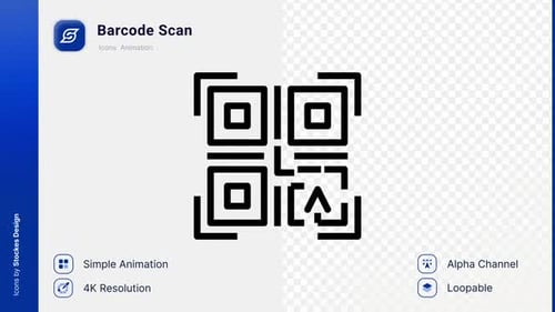 Ícone de digitalização de código de barras de animação